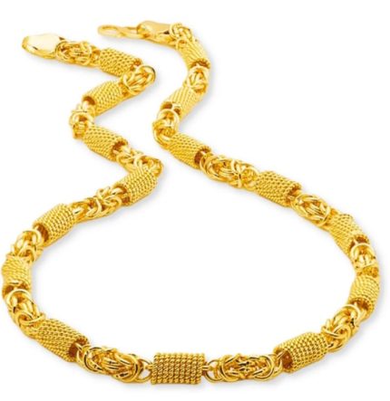 Designer Textured Gold Chain Necklace