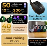 TRIGGR Trinity 2 with Dual Pairing, ENC, Fast Charge, 50H Battery, Rubber Finish, v5.3 Bluetooth Headset (Bordeaux Maroon, On the Ear) - Image 2