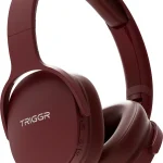 TRIGGR Trinity 2 with Dual Pairing, ENC, Fast Charge, 50H Battery, Rubber Finish, v5.3 Bluetooth Headset (Bordeaux Maroon, On the Ear)
